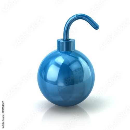 3d illustration of blue bomb icon
