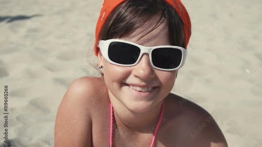 Teenager girl in sunglasses smile Teenager girl in sunglasses smile