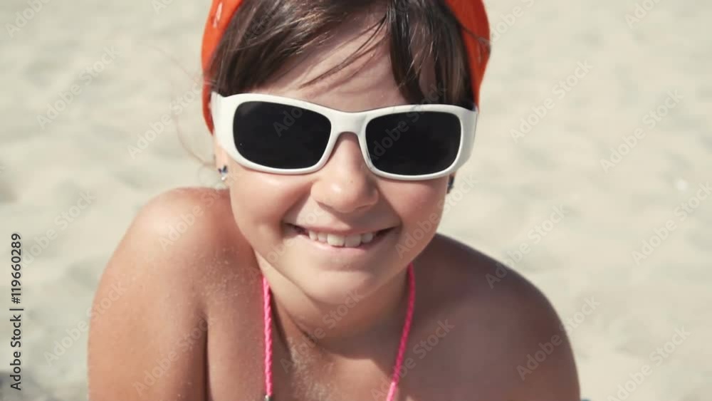 Teenager girl in sunglasses smile Teenager girl in sunglasses smile