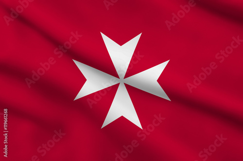 Canvastavla Malteserorden Ordensarbeit Flagge