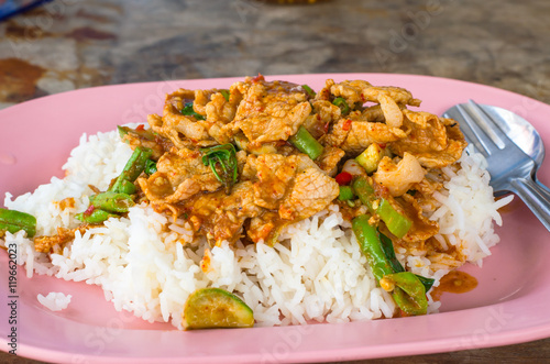 Fried pork curry,Thai food,yummy