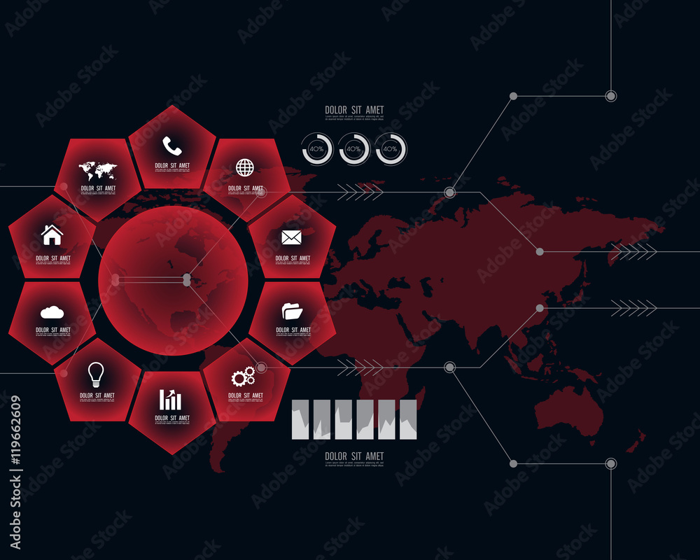 Obraz premium vector gear info graphic elements.