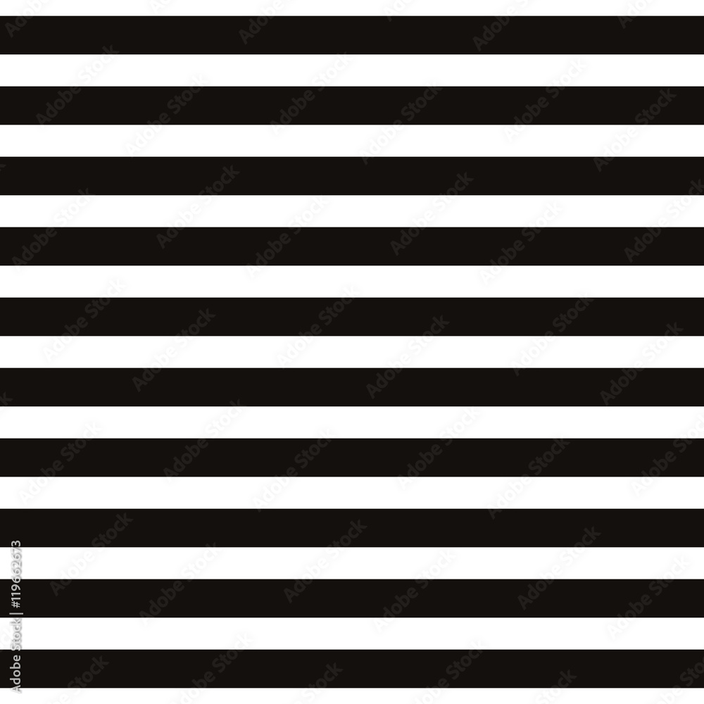 Striped seamless pattern with horizontal line. Black and white