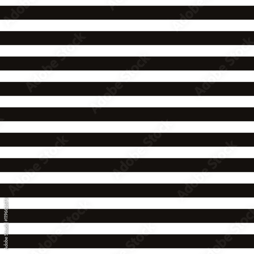 Striped seamless pattern with horizontal line. Black and white