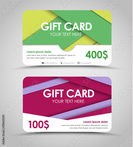 Design of gift cards in style of material design