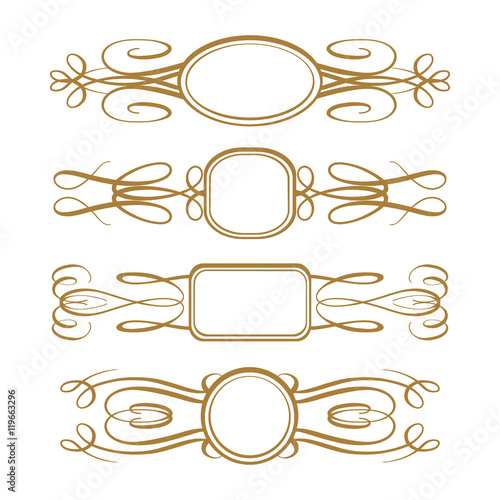 Vector calligraphy frames set