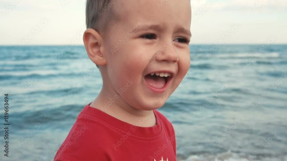 Little boy have fun on the beach Little boy have fun on the beach