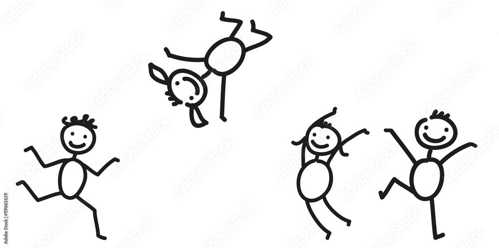 Fröhliche Kinder springen und lachen, Entwicklung des Kindes beim Spielen, altersgerechte Förderung, Intergation Fröhliche Kinder springen und lachen, Entwicklung des Kindes beim Spielen, altersgerechte Förderung, Intergation