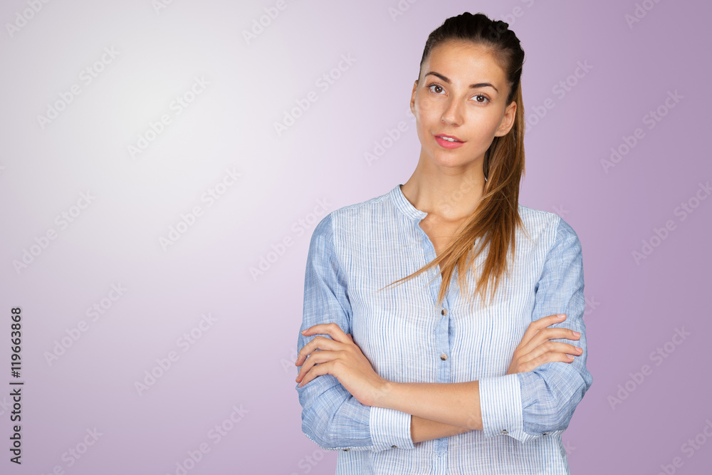 Closeup portrait of young woman casual portrait