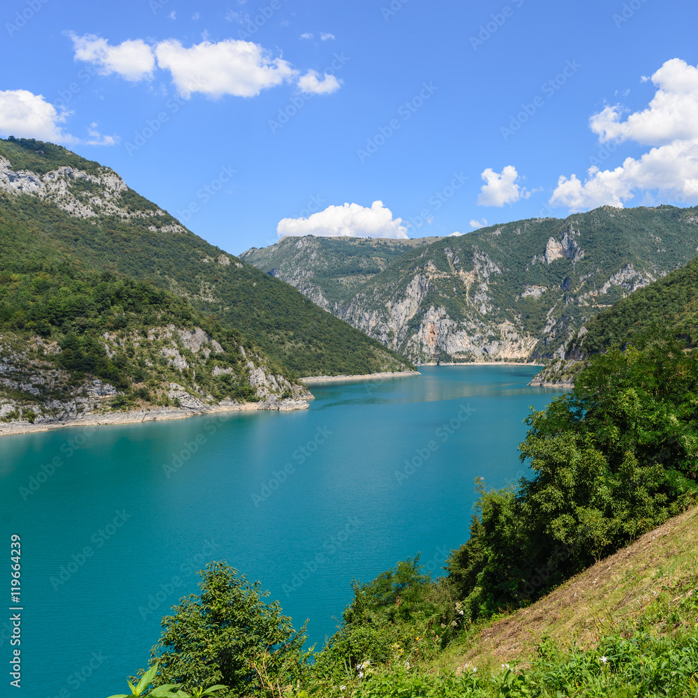 Piva water reservoir (canyon)  view from Pluzine.