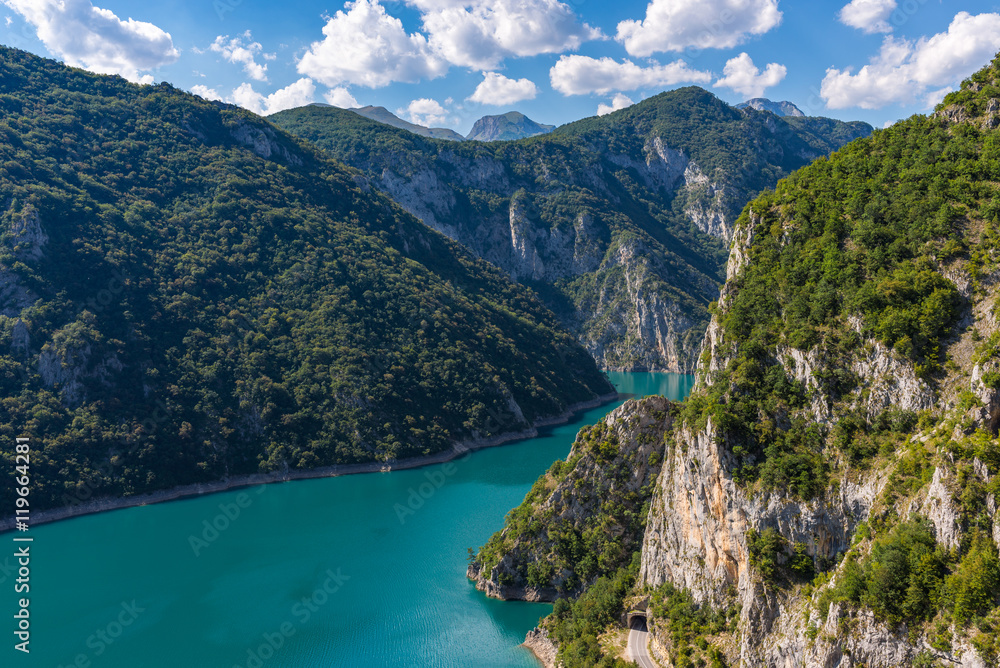 Great landscape of the canyon Piva from the top point of shootin