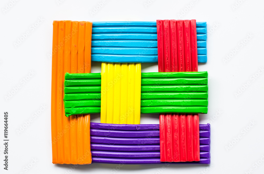 Colorful clay on white background,select focus Colorful clay on white background,select focus