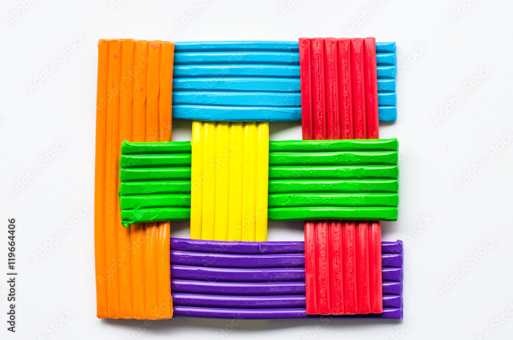Colorful clay on white background,select focus Colorful clay on white background,select focus