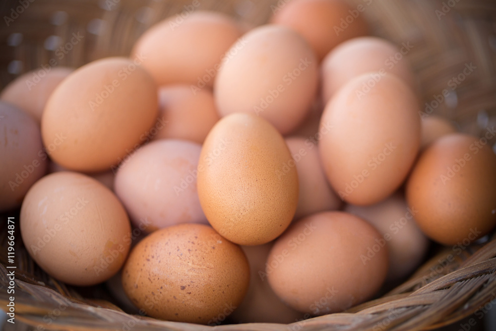 Brown eggs in one basket