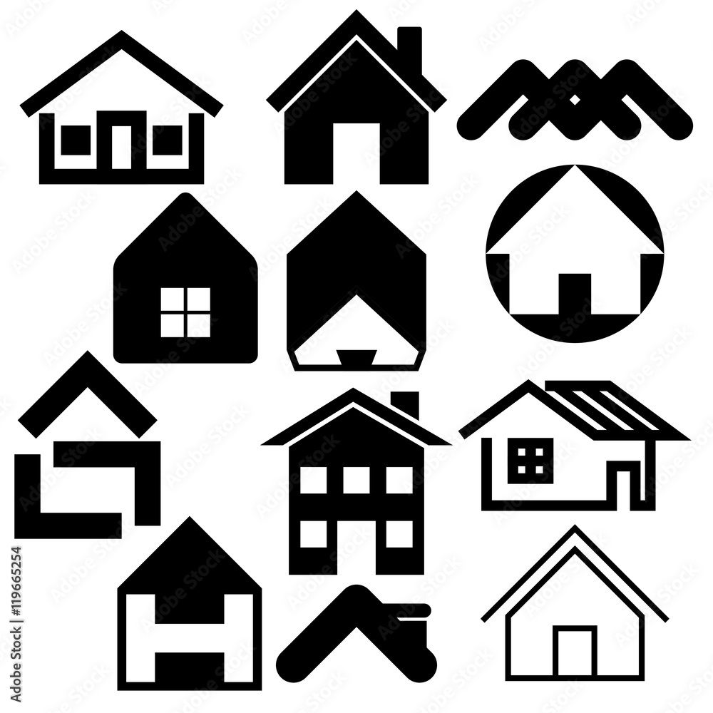 Houses icons set. Real estate. Vector illustration