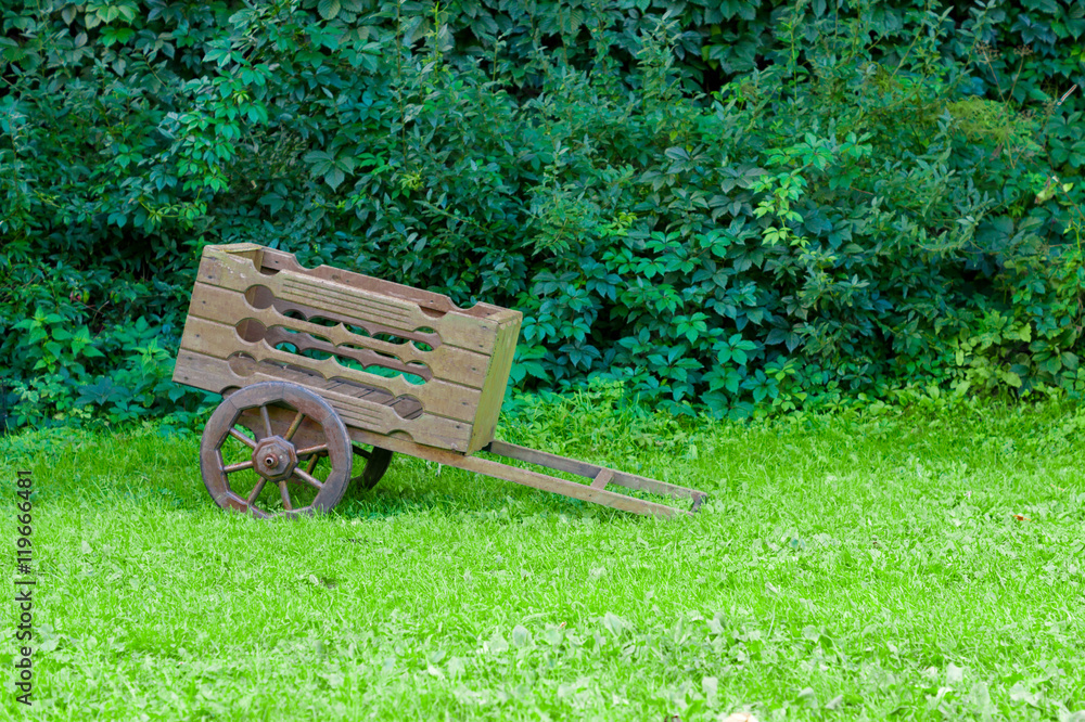 vintage wooden cart 
