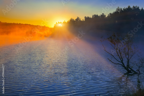 Sunrise on the lake. © pilat666