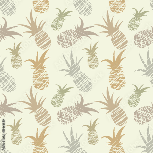 Obraz Bezszwowy wzór z ananasami, rocznik