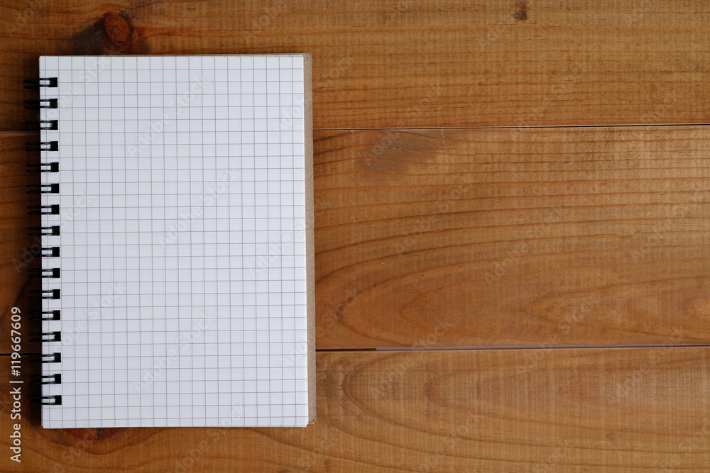 Blank open notebook. Blank open notebook.