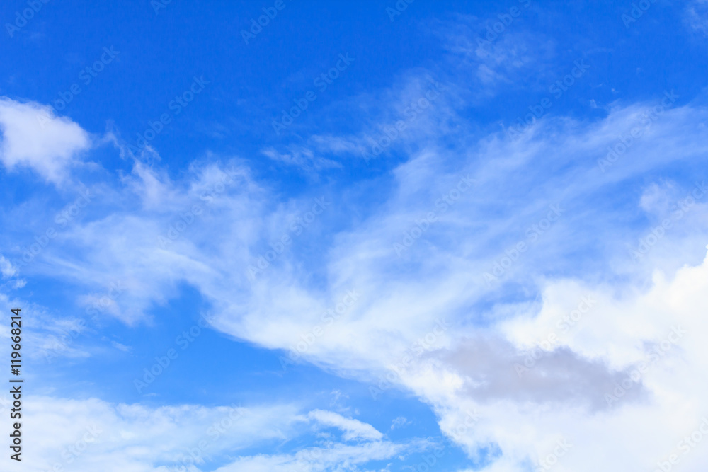 Blue sky background with white clouds and rain clouds. The vast blue sky and clouds sky on sunny day. White fluffy clouds in the blue sky. Blue sky background with white clouds and rain clouds. The vast blue sky and clouds sky on sunny day. White fluffy clouds in the blue sky.