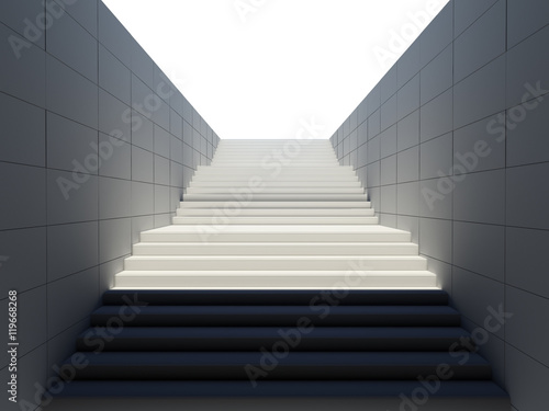 Empty white stairs in pedestrian subway © cherezoff