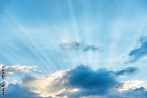 Sun rays shining through cloud