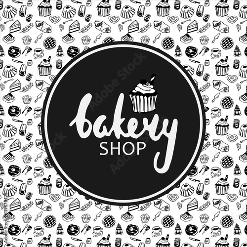 Bakery shop hand drawn poster