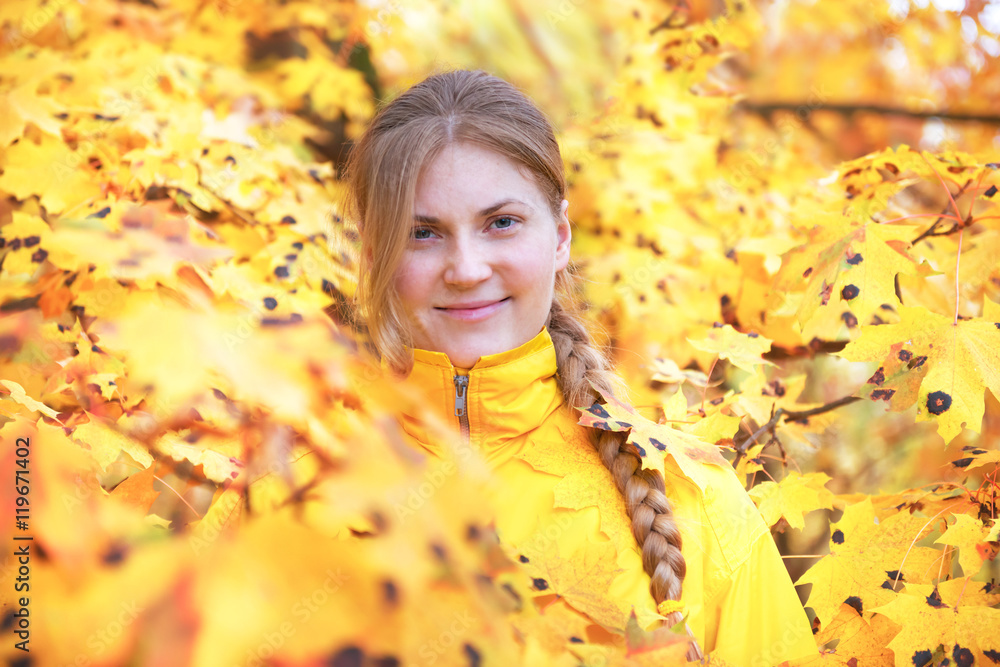 Pretty woman with in the autumn park Pretty woman with in the autumn park