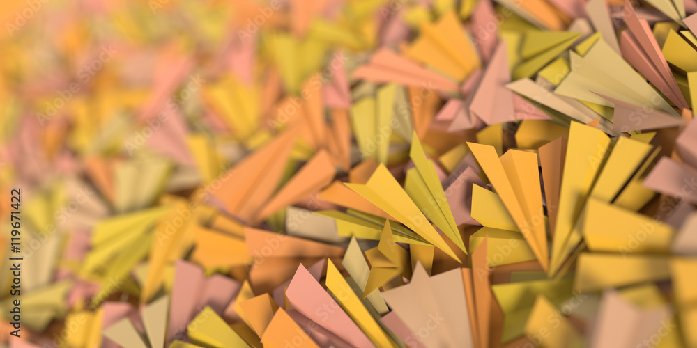 Fototapeta premium Infinite paper planes three dimensional rendering