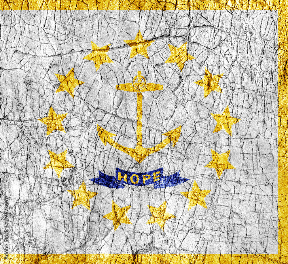 Obraz premium Grudge stone painted US Rhode Island flag