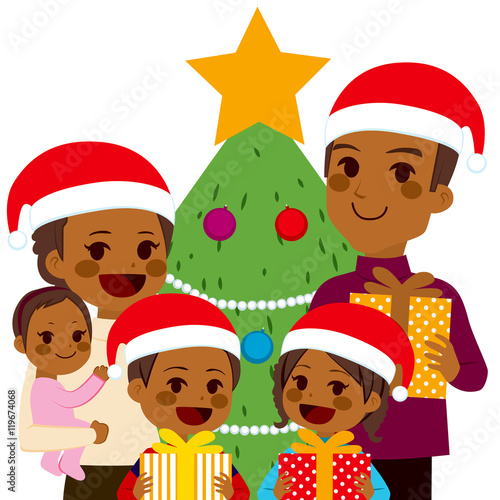 Funny African American fami...