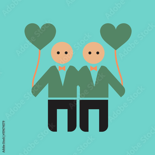 flat icon on stylish background gay lovers