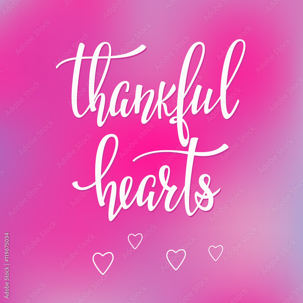 Thankful Hearts lettering typography