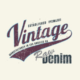 Vintage raw denim graphic for t-shirt,tee design,vector illustra