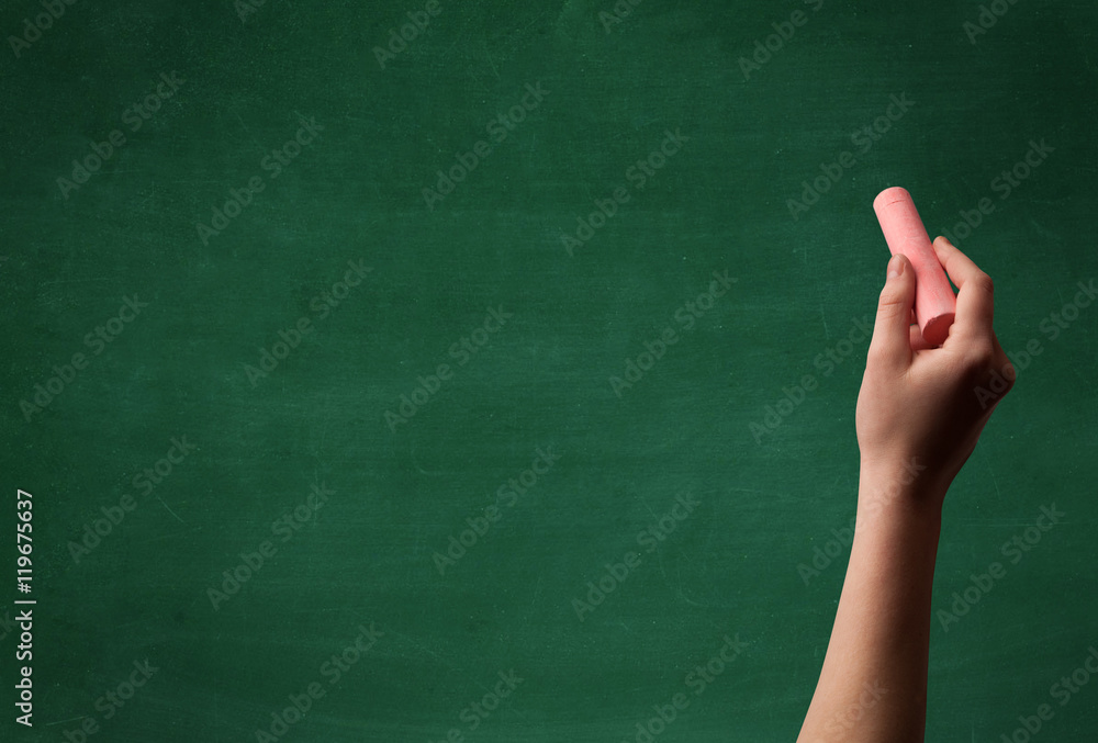 Hand writing on clean blackboard Hand writing on clean blackboard