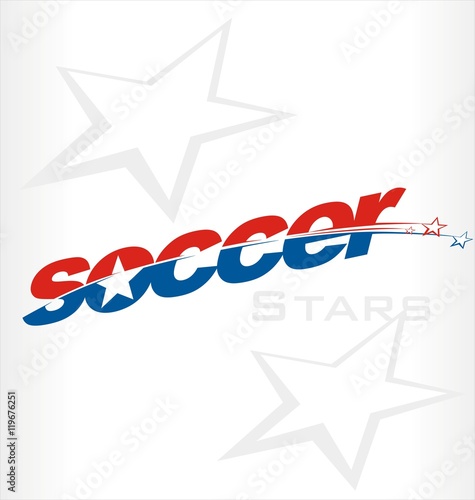 Soccer logo vector, soccer word.