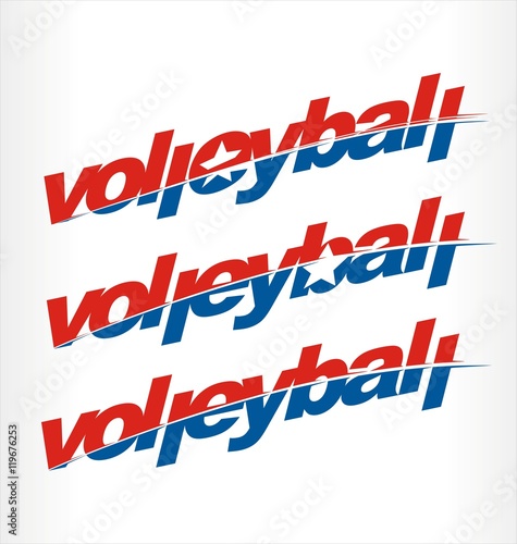 Volleyball logo vector, volleyball word text. photo