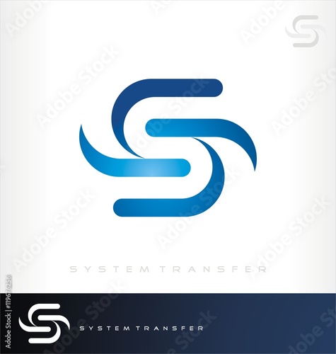 System transfer logo vector. Symbol letter s. Business sign on s.