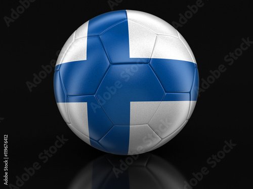 Soccer football with Finnish flag. Image with clipping path