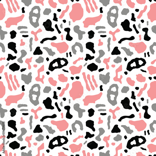 Seamless pattern with organic rounded and stripe shapes