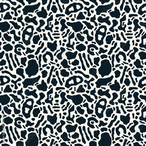 Seamless pattern with organic rounded and stripe shapes, retro d