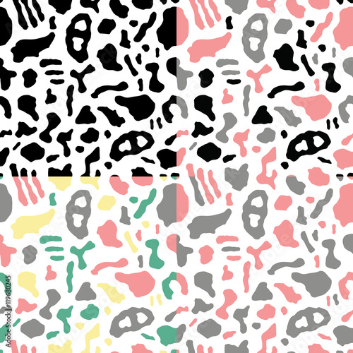 Seamless pattern with organic rounded and stripe shapes