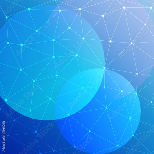 Structure molecule and communication Dna, atom, neurons. Science concept for your design. Connected lines with dots. Medical, technology, chemistry, science background. Vector illustration.