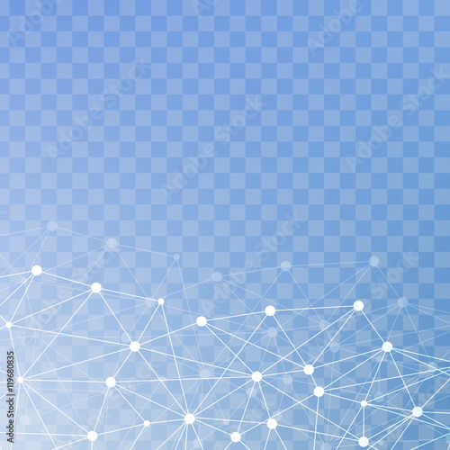 Structure molecule and communication Dna, atom, neurons. Science concept for your design. Connected lines with dots. Medical, technology, chemistry, science background. Vector illustration.