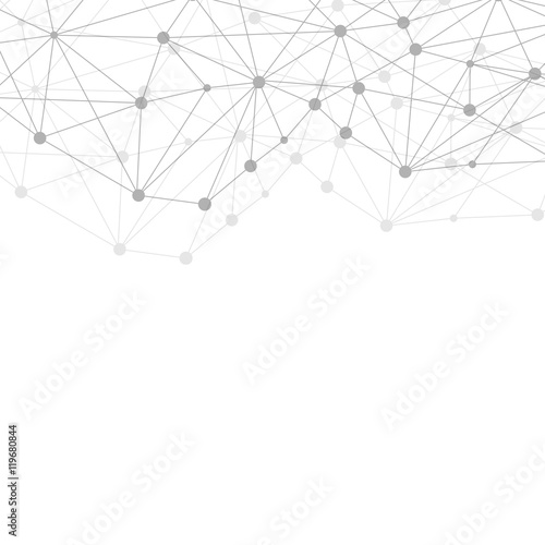 Structure molecule and communication Dna, atom, neurons. Science concept for your design. Connected lines with dots. Medical, technology, chemistry, science background. Vector illustration.