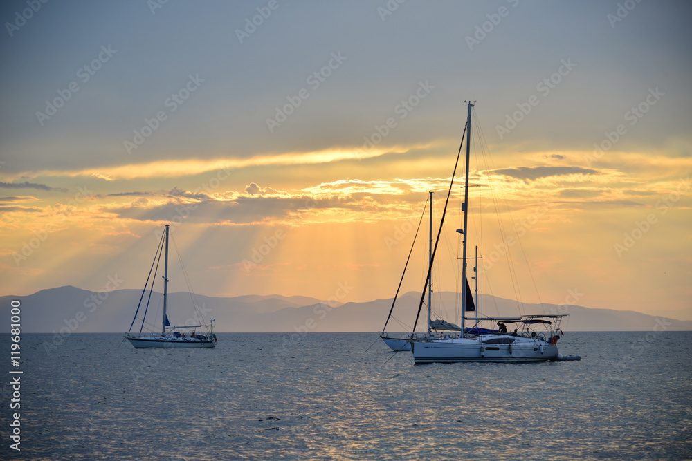 aegina Island sunset Mediterranean