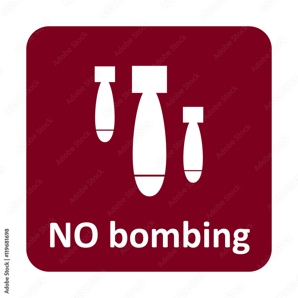 No bombing vector icon for web and mobile