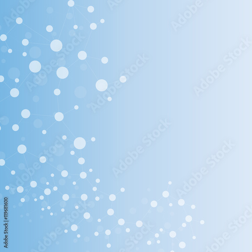 Structure molecule and communication Dna, atom, neurons. Science concept for your design. Connected lines with dots. Medical, technology, chemistry, science background. Vector illustration.