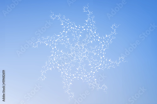 Structure molecule and communication Dna, atom, neurons. Science concept for your design. Connected lines with dots. Medical, technology, chemistry, science background. Vector illustration.
