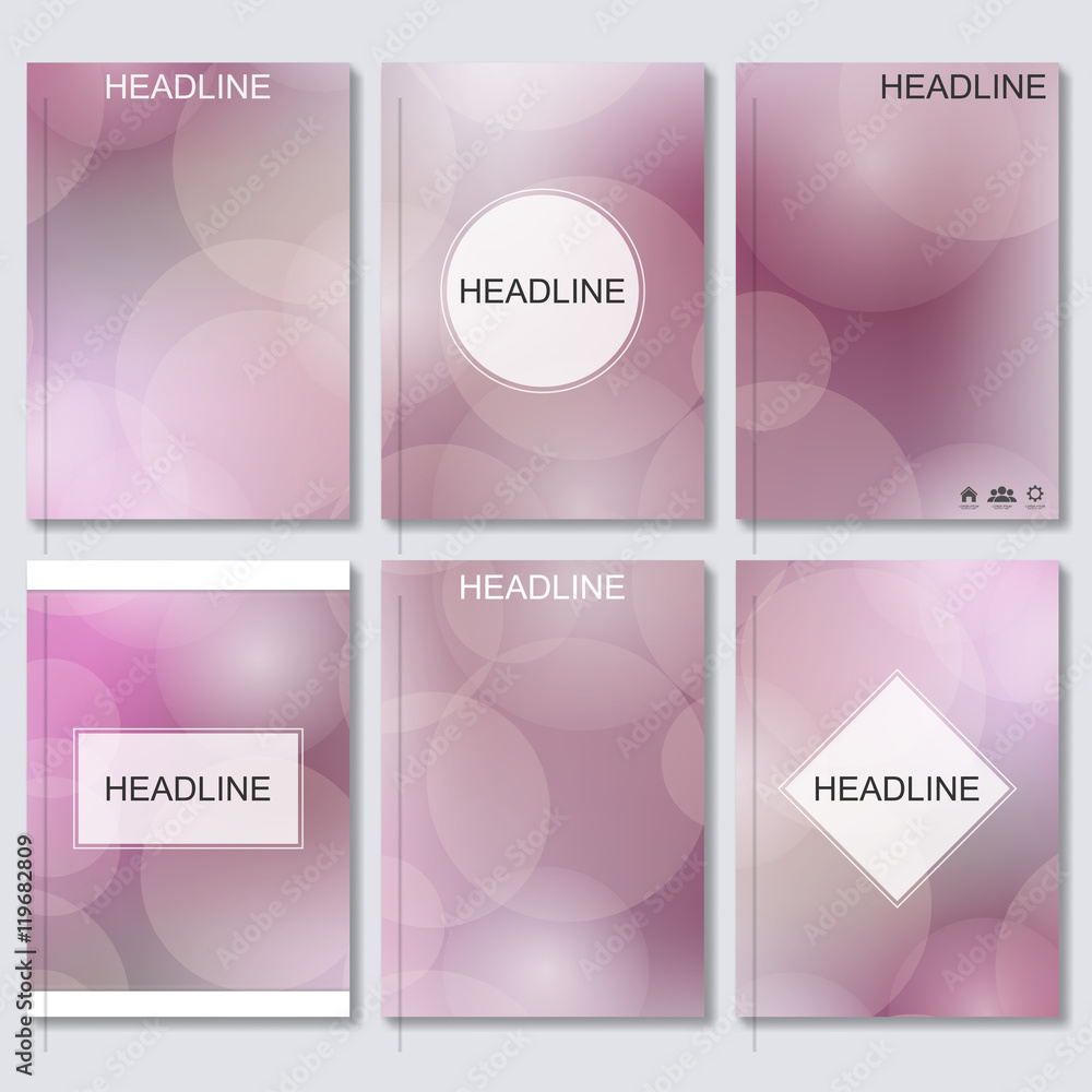 Modern vector templates for brochure, flyer, cover magazine or report in A4 size, Abstract blurred background.